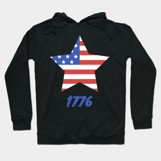 1176 American Flag Hoodie by Think Sarcasm Store